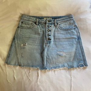 Free People Denim A-Line Skirt